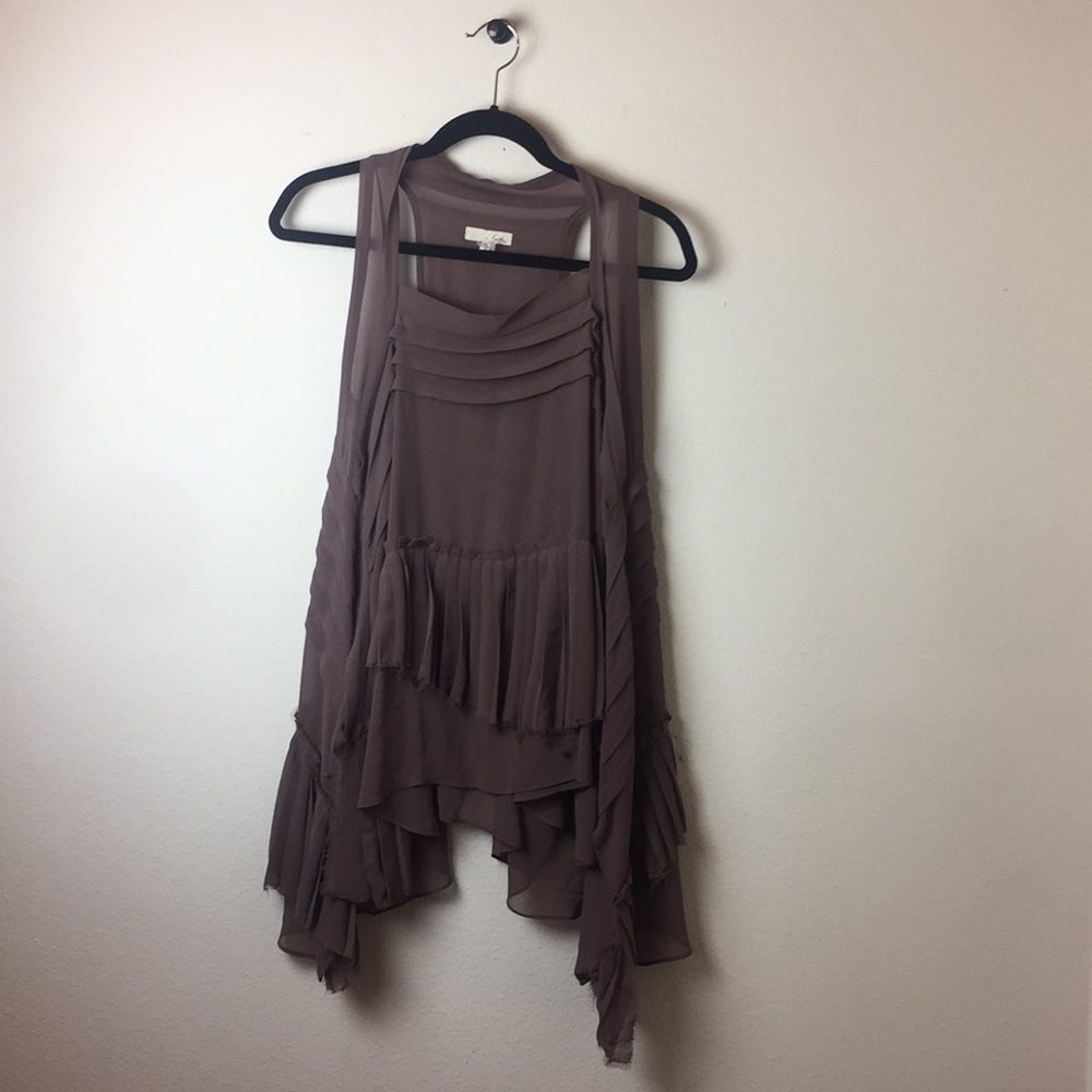 Anthropologie purple Layered Chiffon Tank Top